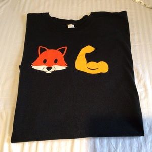 Fox Strong Black Tee Shirts Two sizes L  3XL unisex Short Sleeves Crewneck